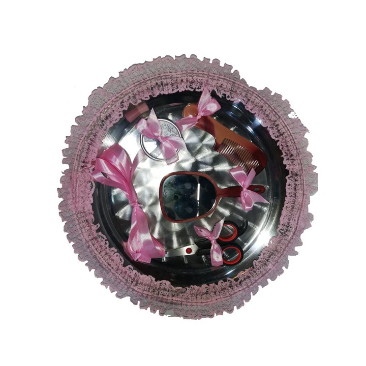 Tava Mot Metal, 5 piese, 30 cm, Roz, Shop Carnaval