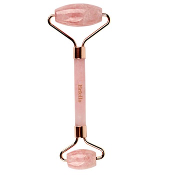 Rola Quartz by ERFELLO pentru masaj facial si corporal, Anti rid- Rose Quartz,Rose gold Rola Quartz by ERFELLO pentru masaj facial si corporal, Anti rid- Rose Quartz,Rose gold