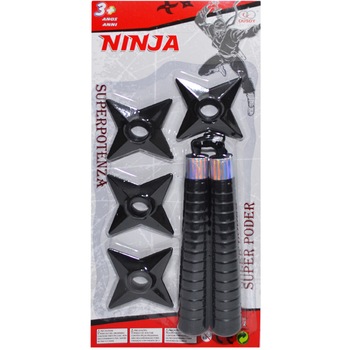 Set Arme Ninja,5 piese,nunceag,shuriken,3 ani + Set Arme Ninja,5 piese,nunceag,shuriken,3 ani +