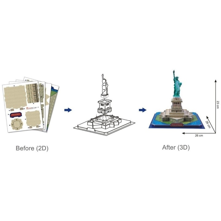 Пъзел 3D Cubic Fun - New York: Statue of Freedom, 39 части (Cubic-Fun-C080H)