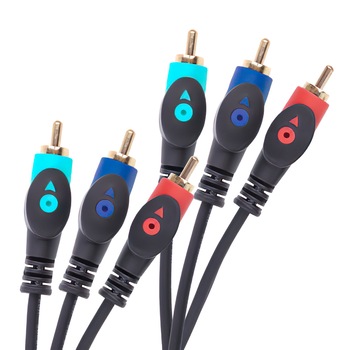 Cablu 3 x RCA tata - 3 x RCA tata, Lungime 3 metri, Eco-Line Cablu 3 x RCA tata - 3 x RCA tata, Lungime 3 metri, Eco-Line