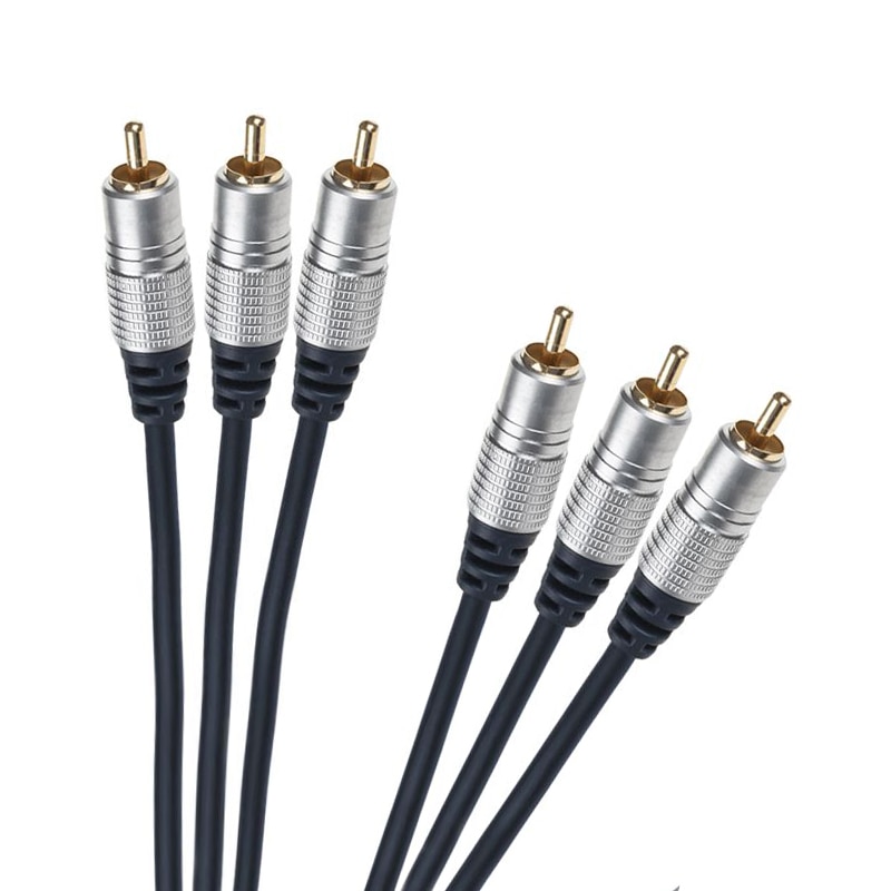 Cablu 3 x RCA - 3 x RCA, Lungime 1.5 metri, Gold Edition