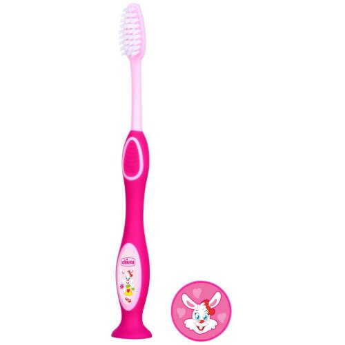 Periuta Chicco pentru Dinti de Lapte 3-6 ani - Roz