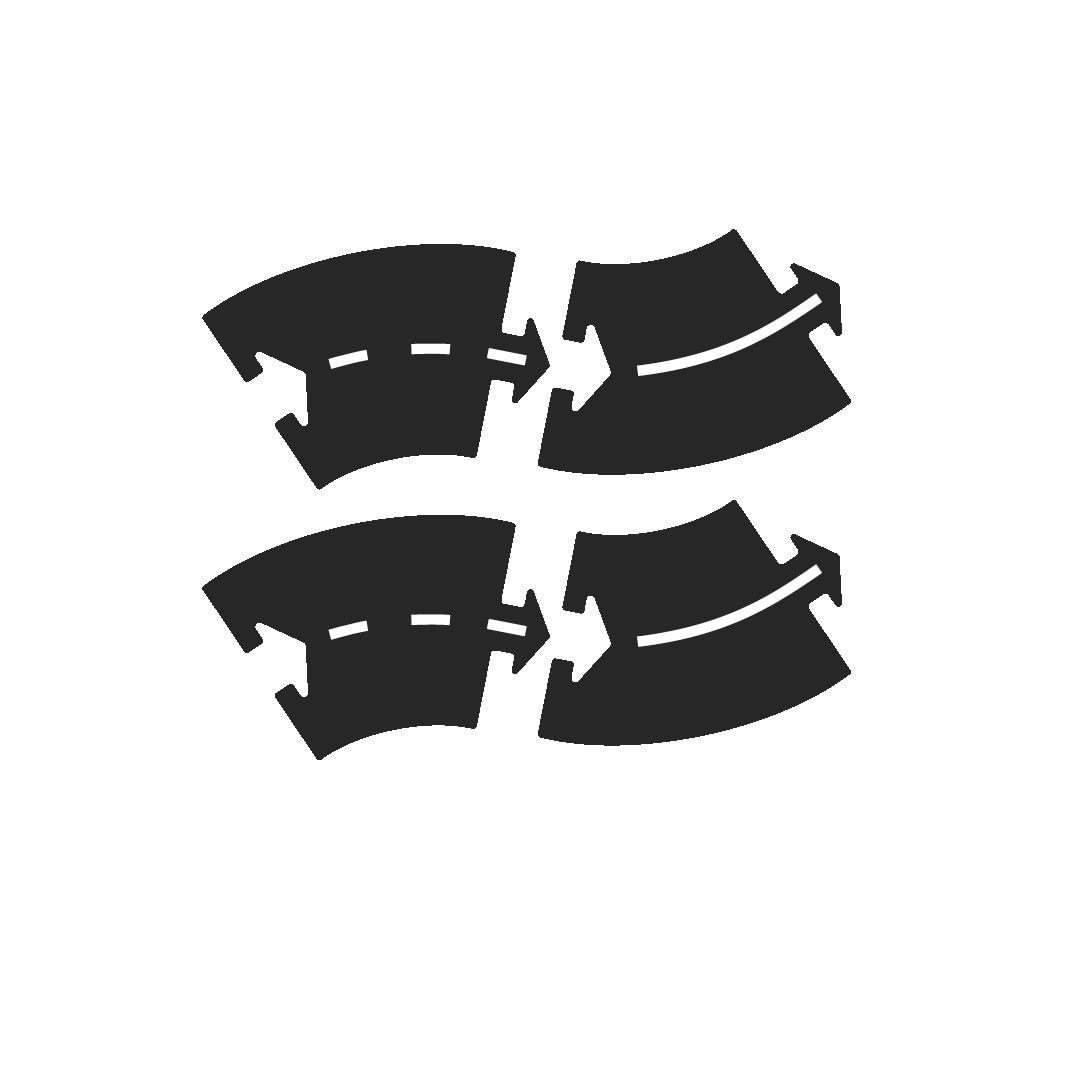 Extensie,Traseu auto, Waytoplay, Curbe (4 piese)