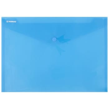 Set 12 Mape din Plastic A4 DONAU cu Capsa si Clapeta in V, 330x235 mm, Polipropilena 180 Mic, Culoare Albastra Set 12 Mape din Plastic A4 DONAU cu Capsa si Clapeta in V, 330x235 mm, Polipropilena 180 Mic, Culoare Albastra