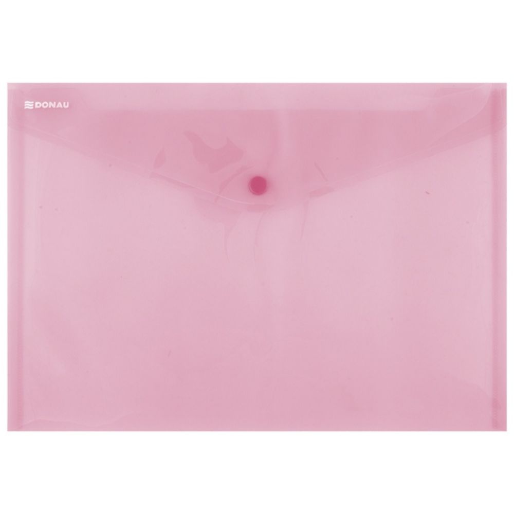 Set 12 Mape din Plastic A4 DONAU cu Capsa si Clapeta in V, 330x235 mm, Polipropilena 180 Mic, Culoare Rosie