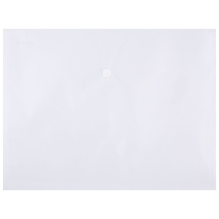 Set 12 Mape din Plastic A4 DONAU cu Capsa si Clapeta in V, 330x235 mm, Polipropilena 180 Mic, Model Transparent