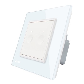 Intrerupator dublu cu touch Livolo din sticla, Serie noua Intrerupator dublu cu touch Livolo din sticla, Serie noua
