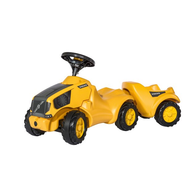 Tractor Volvo fara pedale cu remorca Rolly Toys, galben