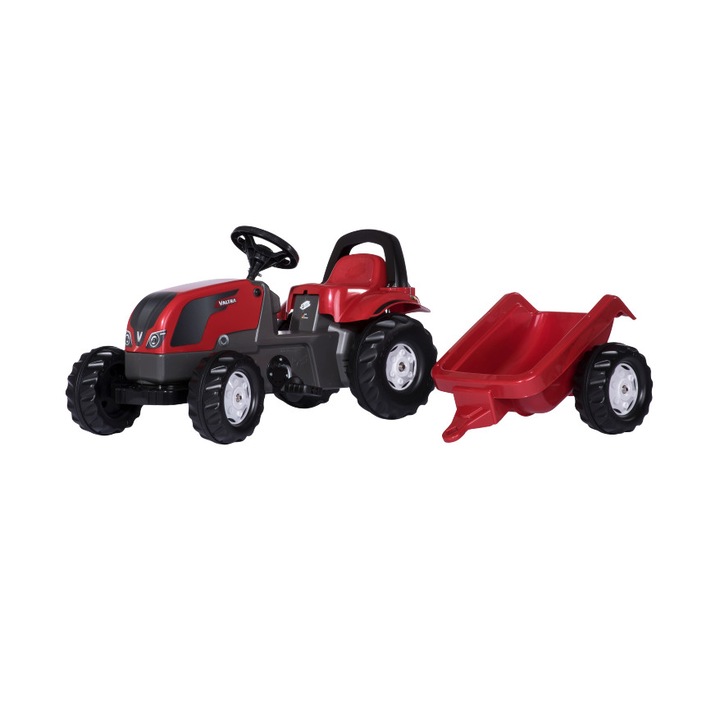 Tractor Valtra cu pedale si remorca Rolly Toys, rosu