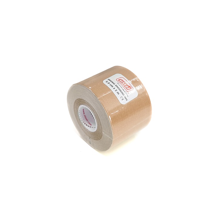 Banda kinesiologica, bej, 5 cm x 5 m - Sissel Kinesiology Tape