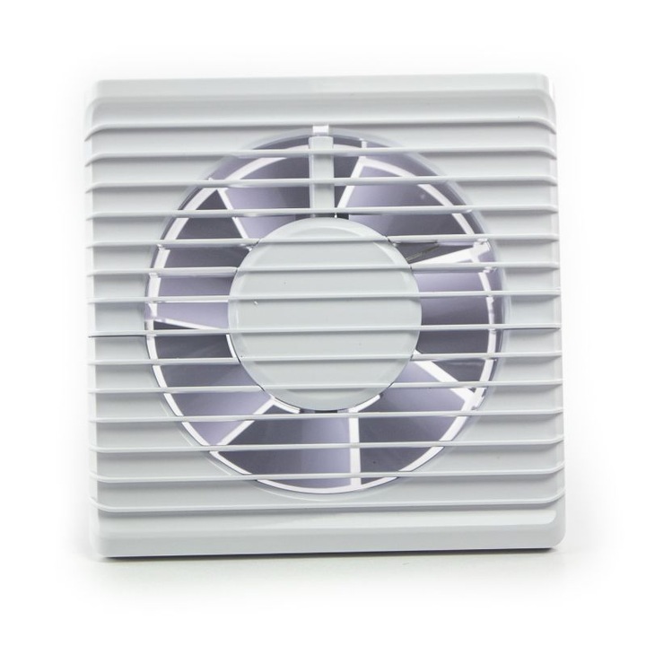 Axiális fürdőszobai ventilátor Planet Energy Ø 100 HS, Super Silent, Áramlási sebesség 93 m3/h, Páratartalom érzékelő és időzítő, 3 év garancia, Fehér