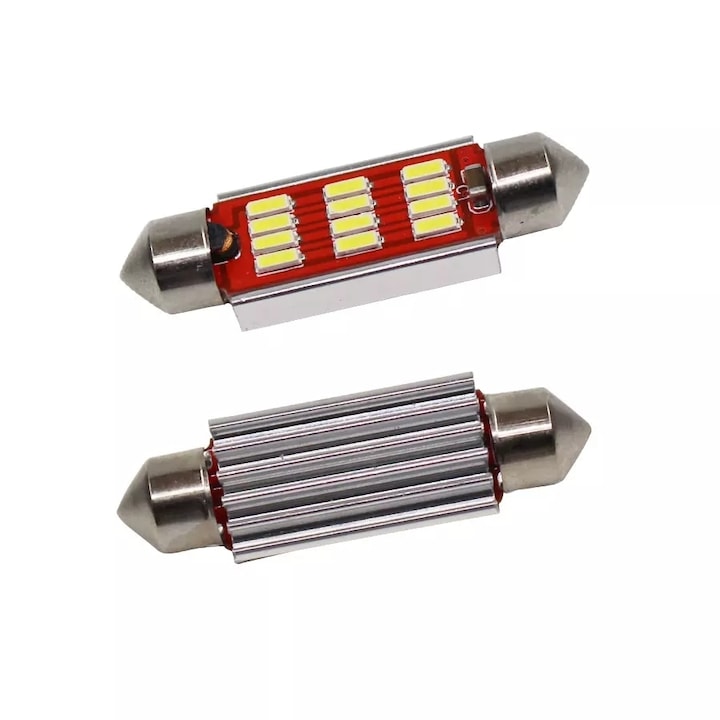 Set 2 leduri festoon c5w 31mm canbus lumina alba