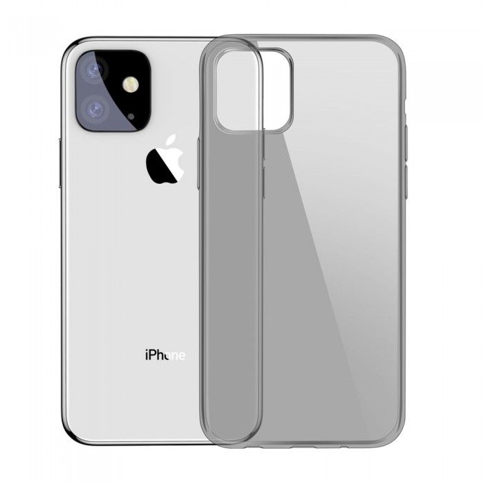 Set Husa protectie pentru Apple iPhone 11, din silicon, Ultra Slim, Transparent + Folie display cu sticla securizata, Asahi Japonia Joyshell