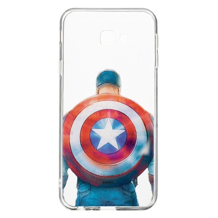 Husa Capac TPU, Captain America 002 Huawei Y6 2019, Transparent, cu Licenta, Blister