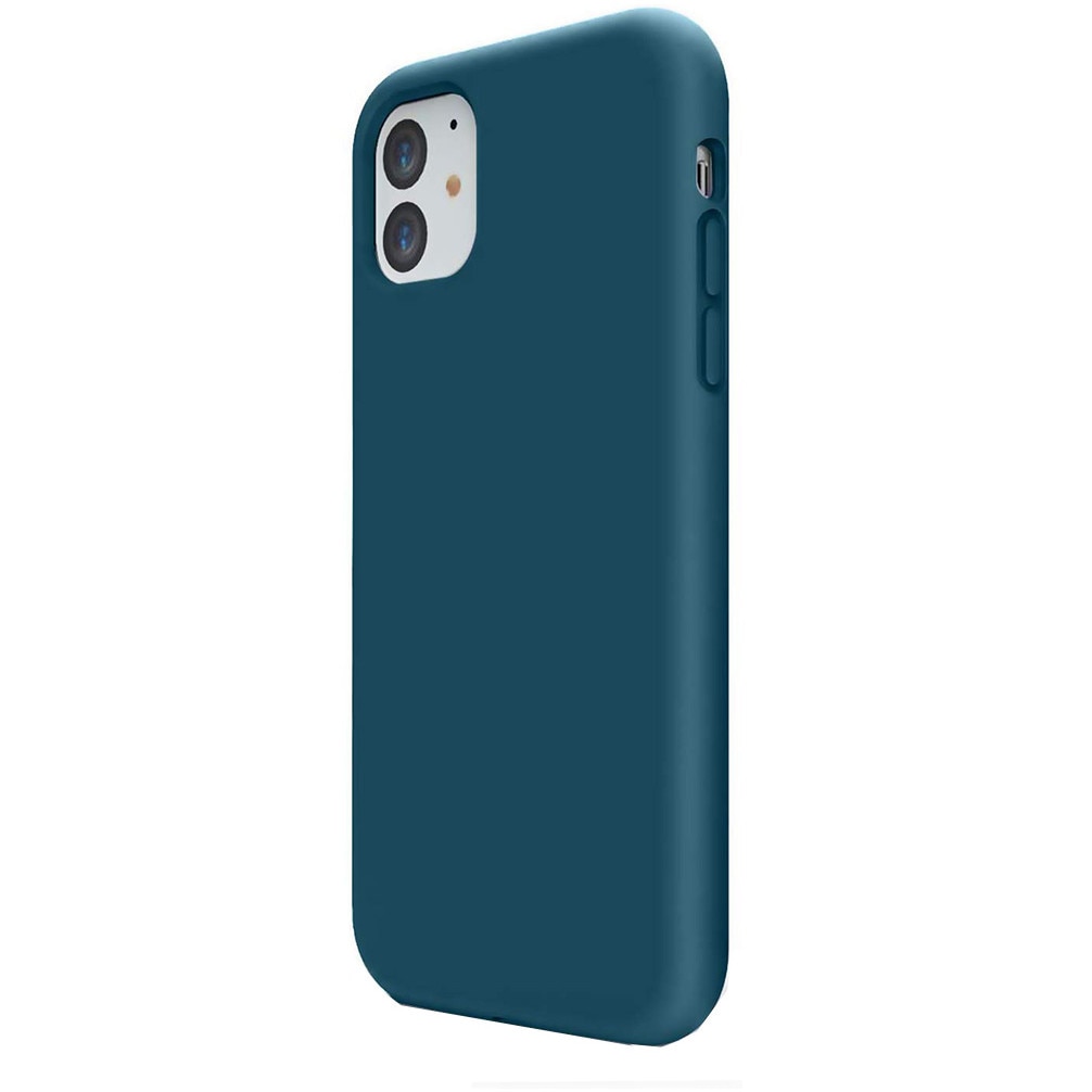 Set Husa protectie pentru Apple iPhone 11, Ultra Slim, Ultra Soft, Albastru Mat + Folie protectie ecran Joyshell