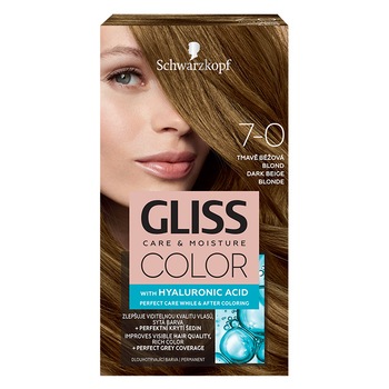 Vopsea de par permanenta Gliss Color 7-0 Blond Bej Inchis, 143 ml Vopsea de par permanenta Gliss Color 7-0 Blond Bej Inchis, 143 ml