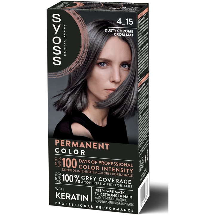 Боя за коса Syoss Color Baseline 4-15 Хром мат, 115 мл