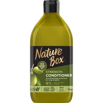 Balsam Nature Box cu ulei de masline 100% presat la rece, formula vegana, 385 ml Balsam Nature Box cu ulei de masline 100% presat la rece, formula vegana, 385 ml