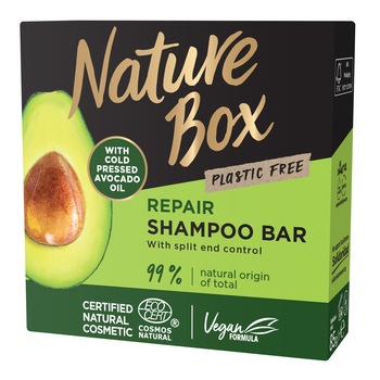 Sampon solid Nature Box cu ulei de avocado 100% presat la rece, formula vegana, 85 g Sampon solid Nature Box cu ulei de avocado 100% presat la rece, formula vegana, 85 g