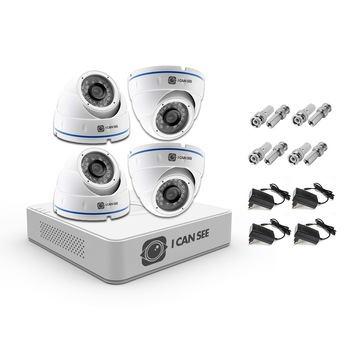 Kit supraveghere ICANSEE cu camere analog, ICS-K52-4A cu patru camere de interior/exterior 520 linii TV, DVR 4 canale 960H, 2 canale audio Kit supraveghere ICANSEE cu camere analog, ICS-K52-4A cu patru camere de interior/exterior 520 linii TV, DVR 4 canale 960H, 2 canale audio
