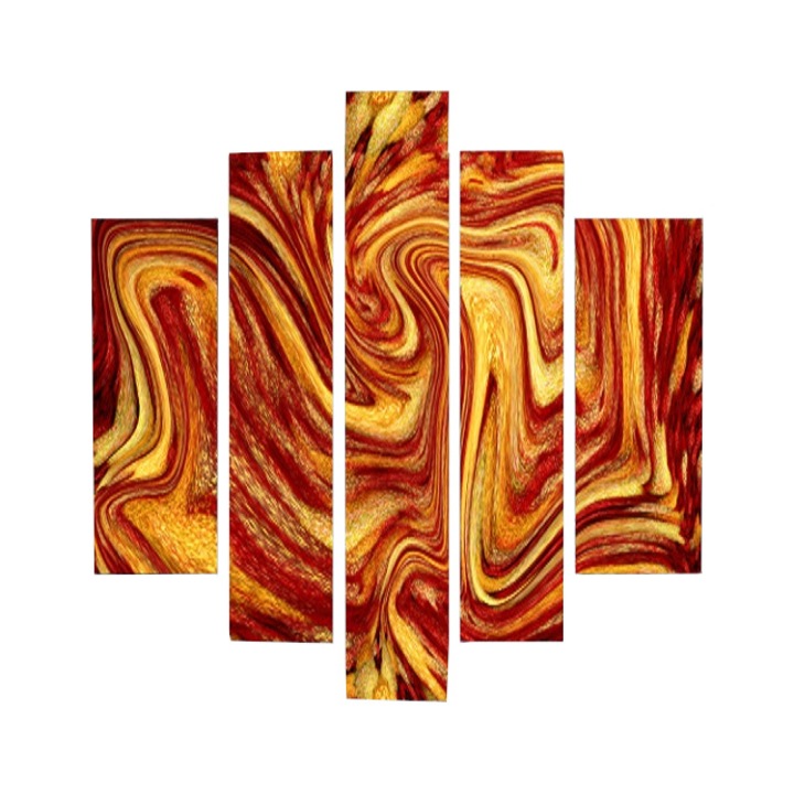 Set Tablouri Multicanvas BTex 5 Piese Abstract, Rus, 5 Piese Peisaje Dune de nisip, 128 x 72 cm