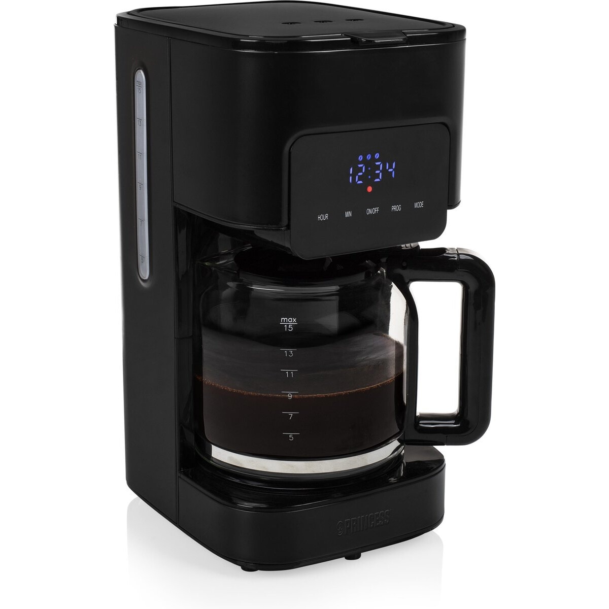 Cafetiera digitala Princess 246014, 900 W, Capacitate 1.5 L, Functie de mentinere la cald, Timer, Negru