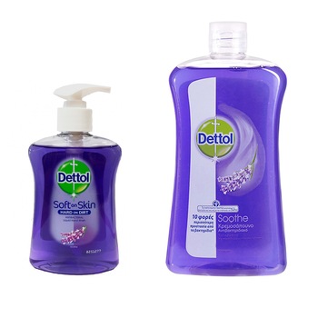 Pachet Dettol Sapun Soothe 250 ml + Rezerva 750 ml Pachet Dettol Sapun Soothe 250 ml + Rezerva 750 ml