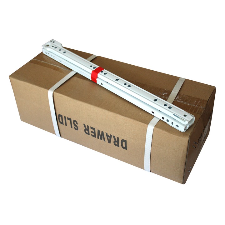 Glisiera cu role alba 300 mm, pentru mobilier, 25 set