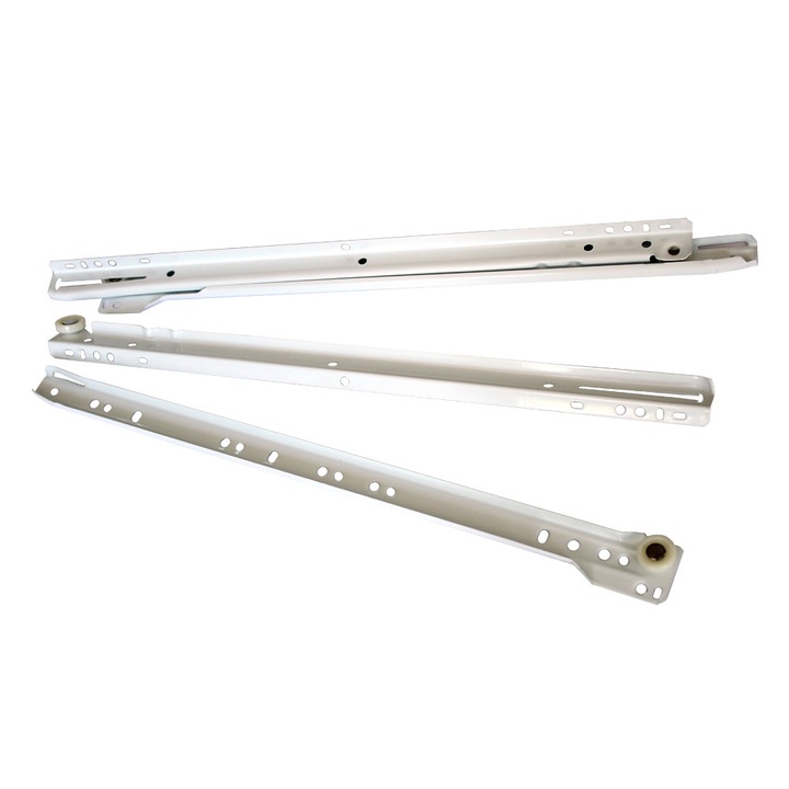 Glisiera cu role alba 600 mm, pentru mobilier, 25 set