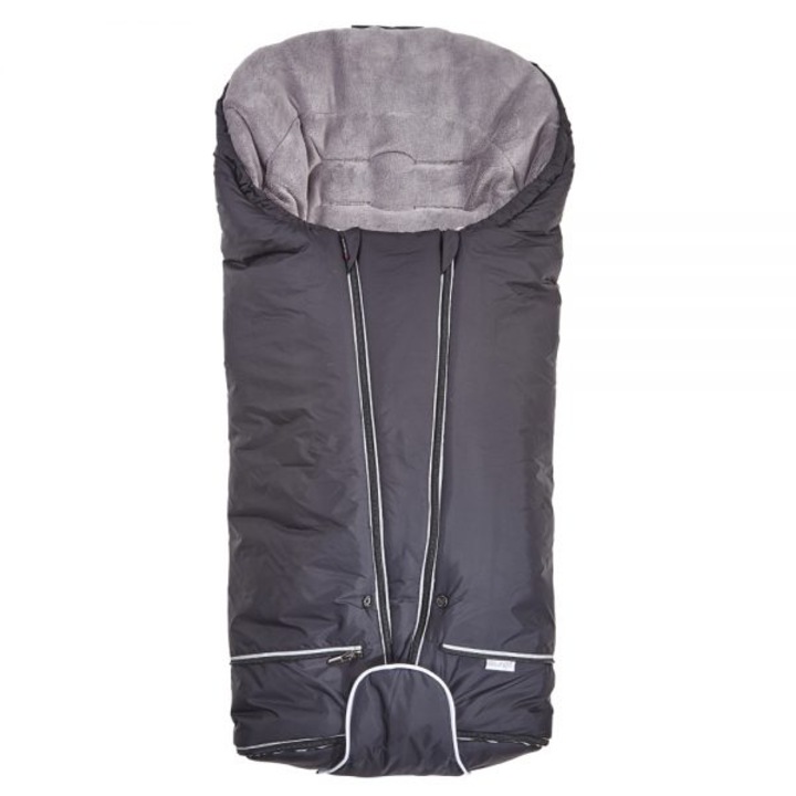 Set Sac bebelus Exclusive DARLING Outlast® + Manusi carucior, Little Angel by DITA, negru/gri, 0 - 3 ani