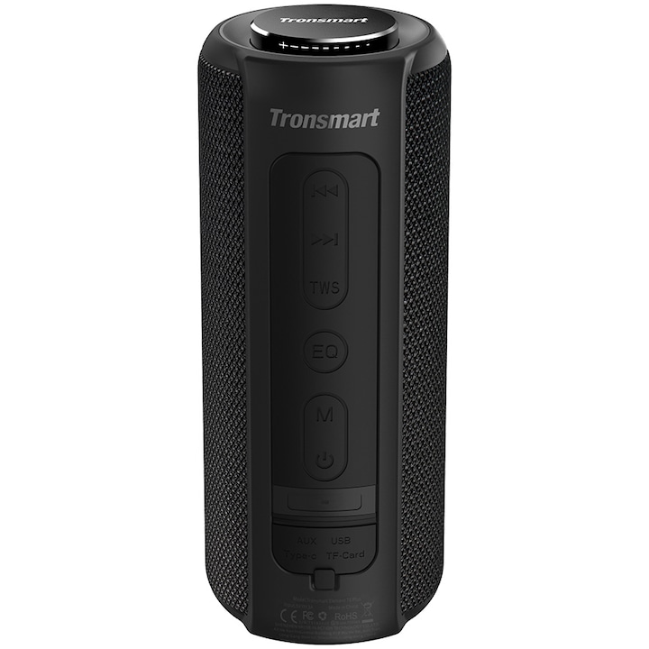 Boxa portabila Tronsmart Element T6 Plus, Bluetooth 5.0, IPX 6 rezistenta la apa, functie de baterie externa, 40 W, Negru