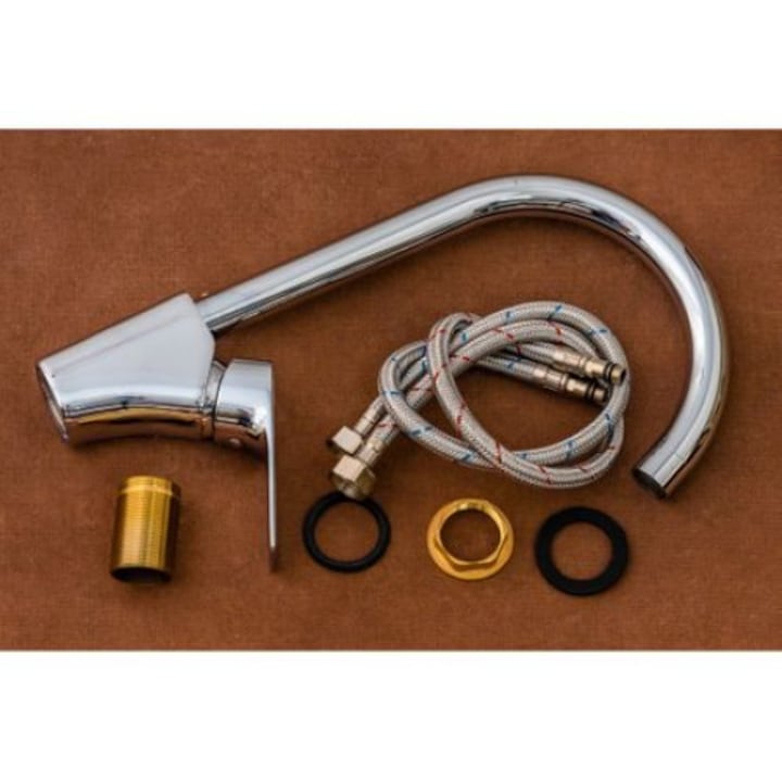 Лебедова кухня, тънък дизайн, лъскав хром TRENDY S