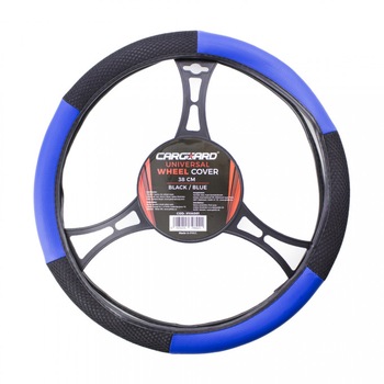 Husa Volan Auto, Marimie 38 cm, Culoare Negru/Albastru Husa Volan Auto, Marimie 38 cm, Culoare Negru/Albastru
