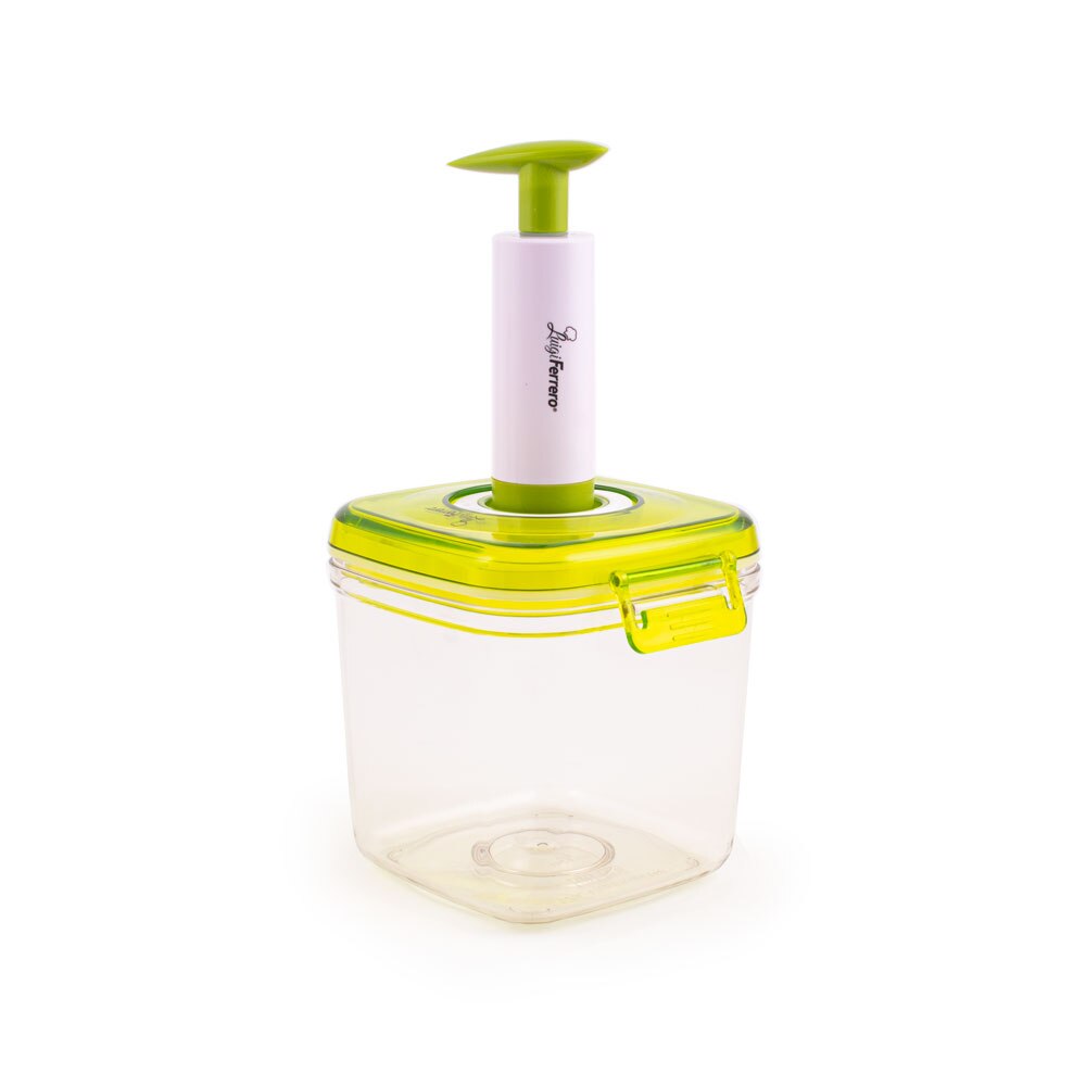 Caserola cu pompa pentru vidare, Luigi Ferrero, VC-021, 1.35 L, 14.2 x 12.9 x 13.3 cm, Verde