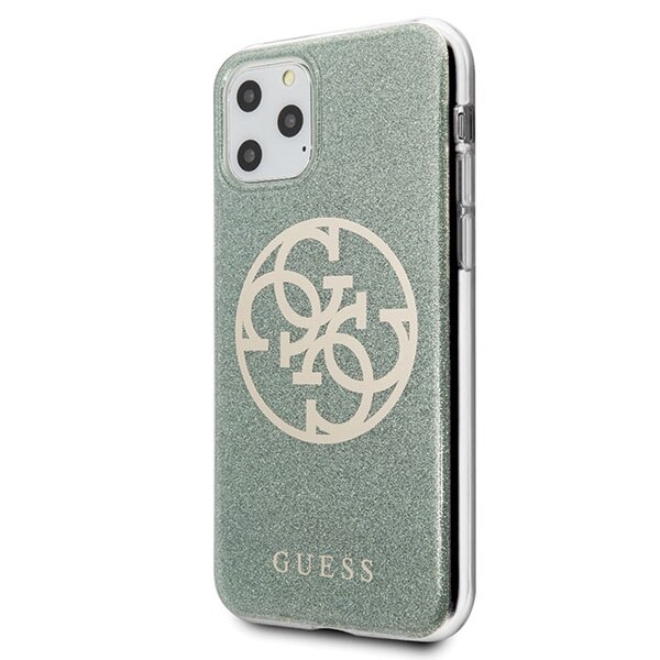 Husa iPhone 11 Pro Guess 4G Circle Glitter Verde
