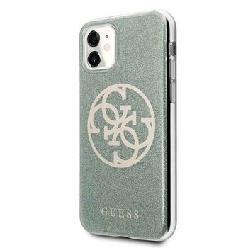 Husa iPhone 11 Guess 4G Circle Glitter Verde Husa iPhone 11 Guess 4G Circle Glitter Verde