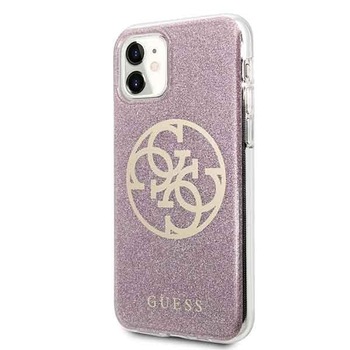 Husa iPhone 11 Guess 4G Circle Glitter Pink Husa iPhone 11 Guess 4G Circle Glitter Pink