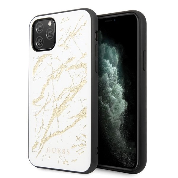 Husa iPhone 11 Pro Guess Marble Glitter White