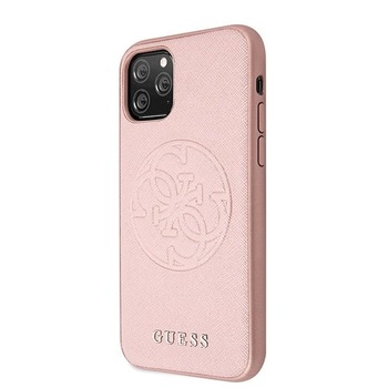 Husa iPhone 11 Guess Saffiano 4G Circle Logo Rose Gold Husa iPhone 11 Guess Saffiano 4G Circle Logo Rose Gold