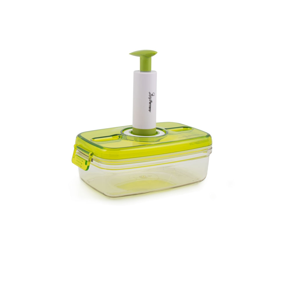 Caserola cu pompa pentru vidare, Luigi Ferrero, VC-055, 1 L, 21 x 13 x 8.2 cm, Verde