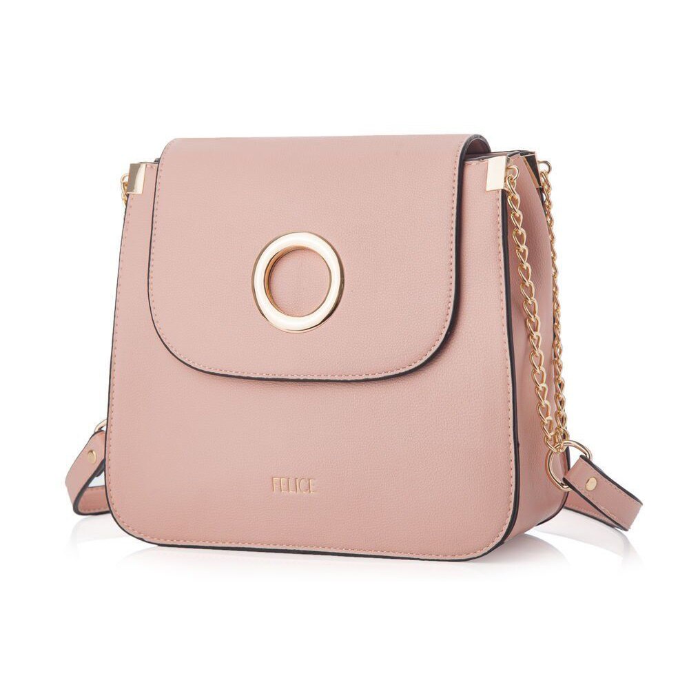 Geanta Dama, Felice, Casual/Elegant , Roz , 100 % Piele Ecologica