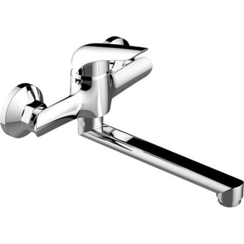 Baterie bucatarie ,Monocomanda,CasaBlanca SIENA,Argintiu,Montaj perete,Pipa medie