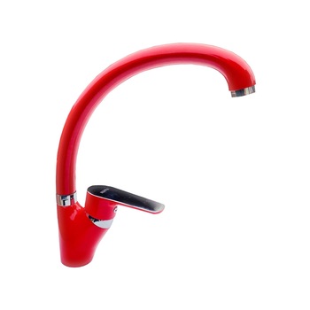 Baterie bucatarie lebada refine monocomanda ,culoare rosie ,cartus ceramic ,pipa pivotanta Baterie bucatarie lebada refine monocomanda ,culoare rosie ,cartus ceramic ,pipa pivotanta