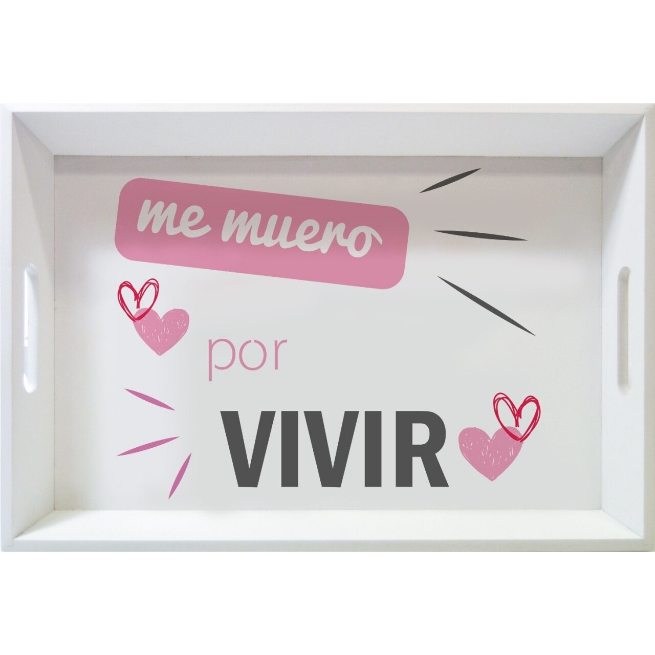 Tava lemn Jocca, Me muero por vivir, 31x43.5x5.5 cm