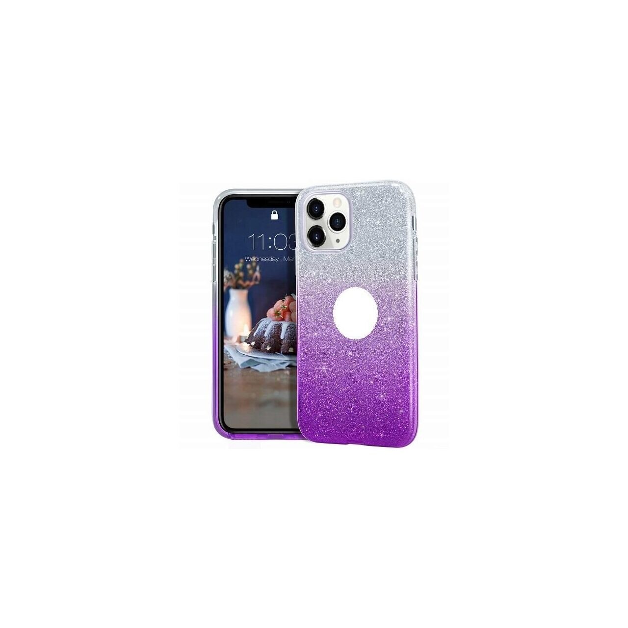Husa Apple iPhone 11 - iberry Shining Argintiu/Mov