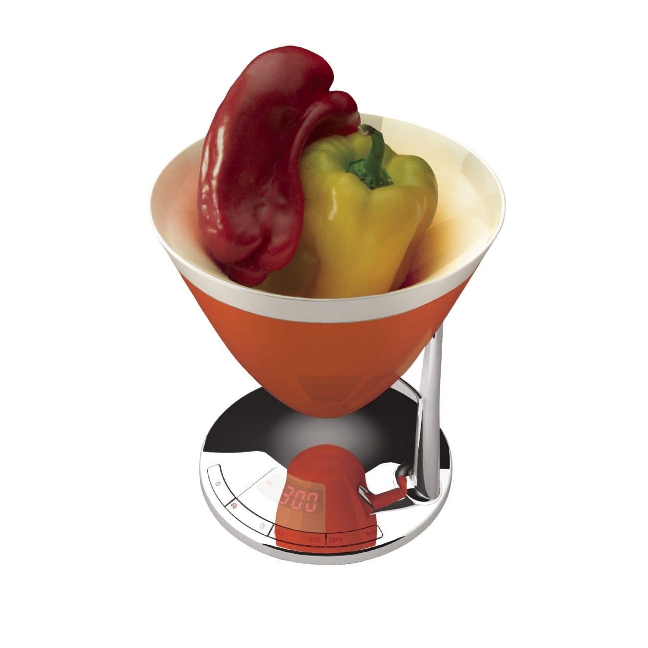 Cantar de Bucatarie cu Timer, Casa Bugatti Uma Scale 2in1, Portocaliu, cu display LED