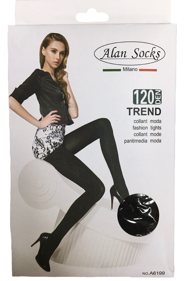 Ciorapi eleganti cu model deosebit, D&J Exclussive, Negru