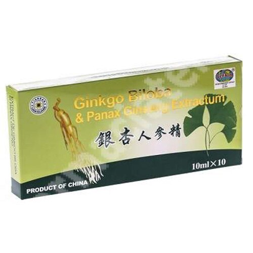 Supliment alimentar Ginkgo Biloba Panax, 10 fiole x 10ml