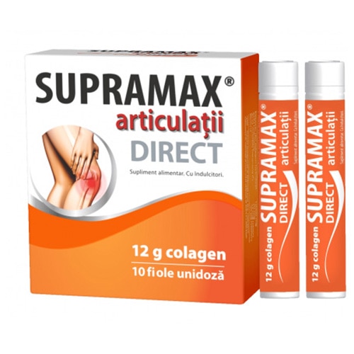 Supramax articulații Direct 12g colagen, 10 fiole, Natur Produkt